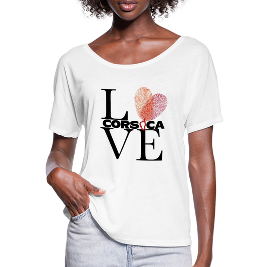 T-shirt manches chauve-souris Love Corsica - Ochju Ochju blanc / S SPOD T-shirt manches chauve-souris Femme Bella + Canvas T-shirt manches chauve-souris Love Corsica