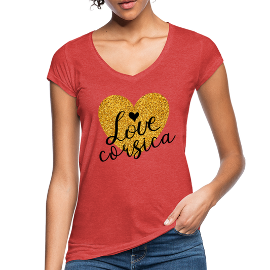 T-shirt vintage Love Corsica - Ochju Ochju rouge chiné / S SPOD T-shirt vintage Femme T-shirt vintage Love Corsica