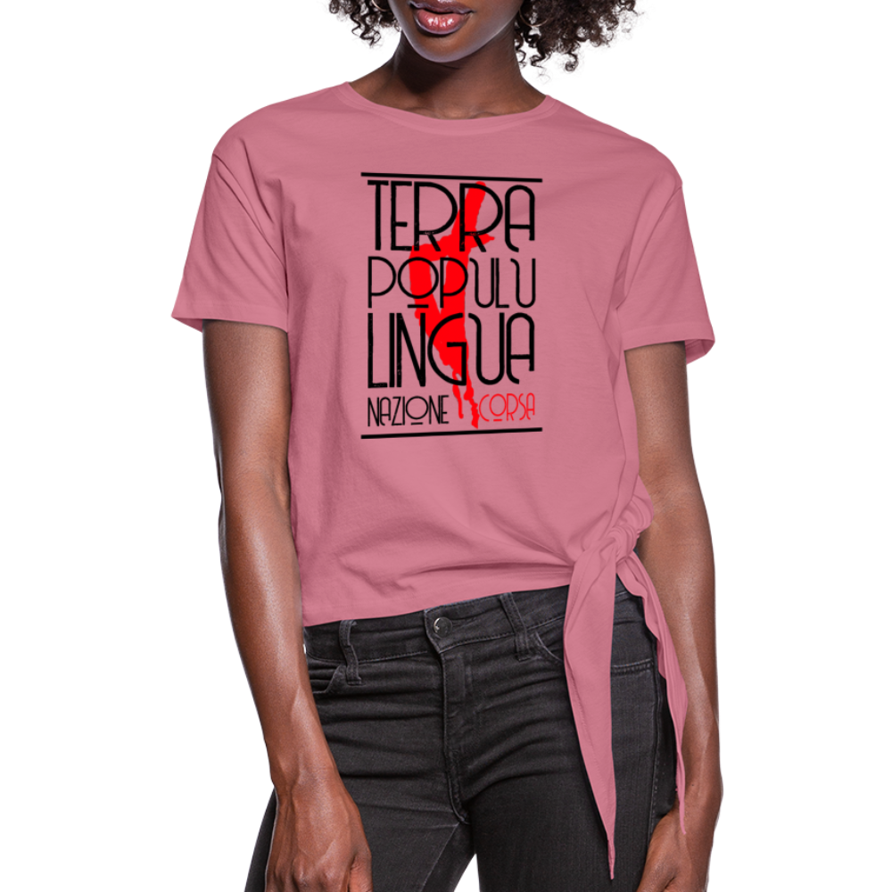 T-shirt à nœud Nazione Corsa - Ochju Ochju mauve / S SPOD T-shirt à nœud Femme T-shirt à nœud Nazione Corsa