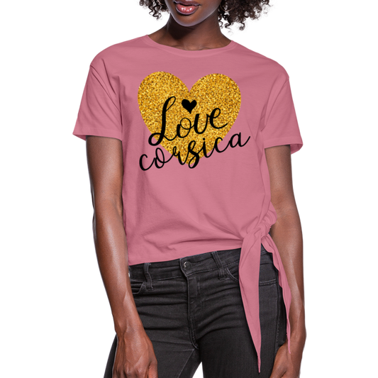 T-shirt à nœud Love Corsica - Ochju Ochju mauve / S SPOD T-shirt à nœud Femme T-shirt à nœud Love Corsica