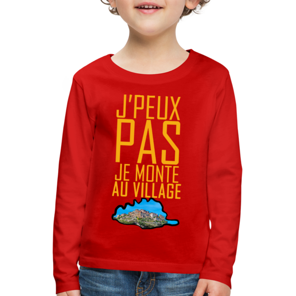 T-shirt ML Enfant Je Monte au Village - Ochju Ochju rouge / 98/104 (2 ans) SPOD T-shirt manches longues Premium Enfant T-shirt ML Enfant Je Monte au Village