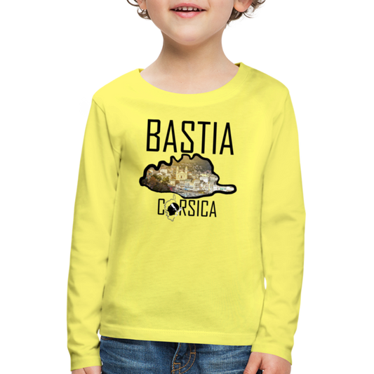 T-shirt ML Enfant Bastia Corsica - Ochju Ochju jaune / 98/104 (2 ans) SPOD T-shirt manches longues Premium Enfant T-shirt ML Enfant Bastia Corsica