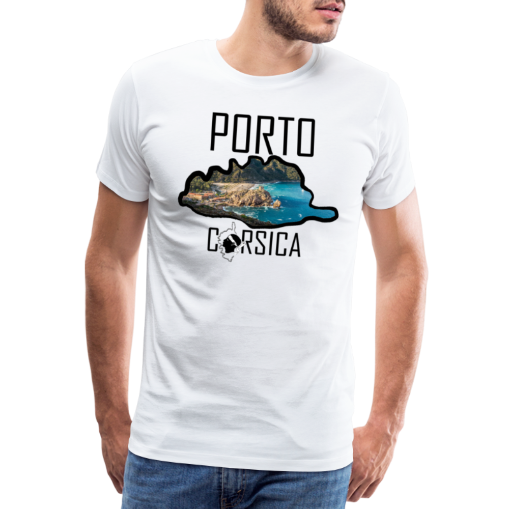 T-shirt Premium Homme Porto Corsica - Ochju Ochju blanc / S SPOD T-shirt Premium Homme T-shirt Premium Homme Porto Corsica