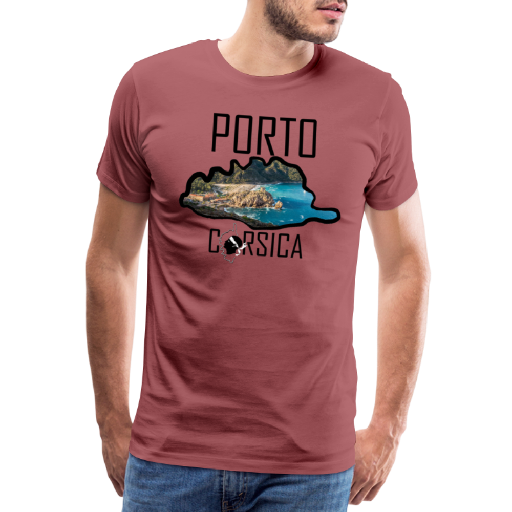 T-shirt Premium Homme Porto Corsica - Ochju Ochju bordeaux délavé / S SPOD T-shirt Premium Homme T-shirt Premium Homme Porto Corsica