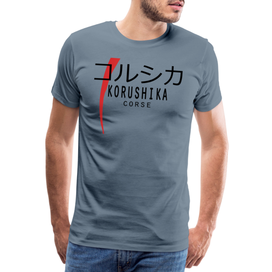 T-shirt Premium Homme Korushika (Corse en Japonnais) - Ochju Ochju gris bleu / S SPOD T-shirt Premium Homme T-shirt Premium Homme Korushika (Corse en Japonnais)