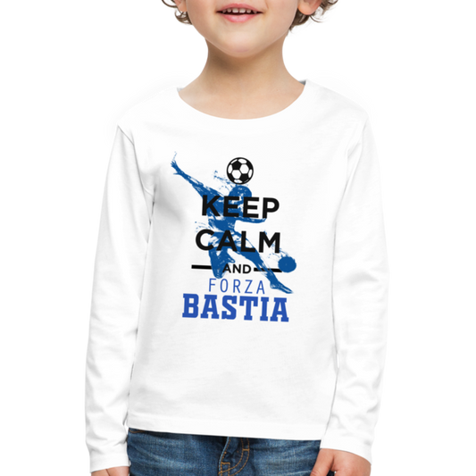 T-shirt ML Premium Enfant Keep Calm and Forza Bastia - Ochju Ochju blanc / 98/104 (2 ans) SPOD T-shirt manches longues Premium Enfant T-shirt ML Premium Enfant Keep Calm and Forza Bastia
