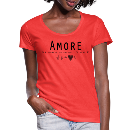 T-shirt col U Femme Amore - Ochju Ochju corail / S SPOD T-shirt col U Femme T-shirt col U Femme Amore