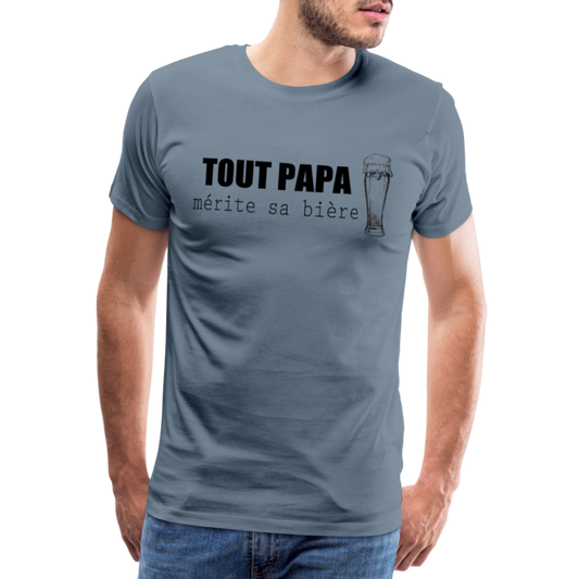 T-shirt Premium Homme Tout Papa Mérite sa Bière - Ochju Ochju gris bleu / S SPOD T-shirt Premium Homme T-shirt Premium Homme Tout Papa Mérite sa Bière