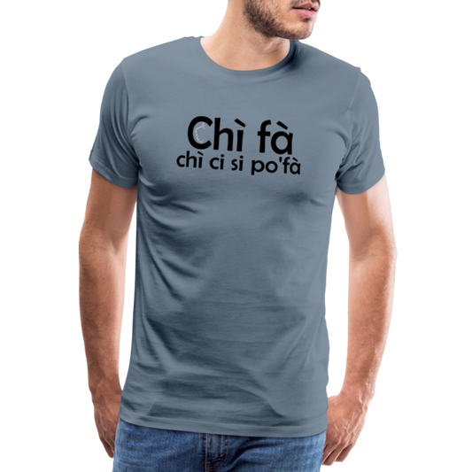 T-shirt Premium Homme Chi Fà - gris bleu