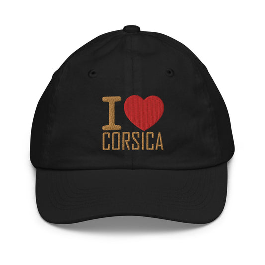 Casquette junior I Love Corsica - Ochju Ochju Noir Ochju Souvenirs de Corse Casquette junior I Love Corsica