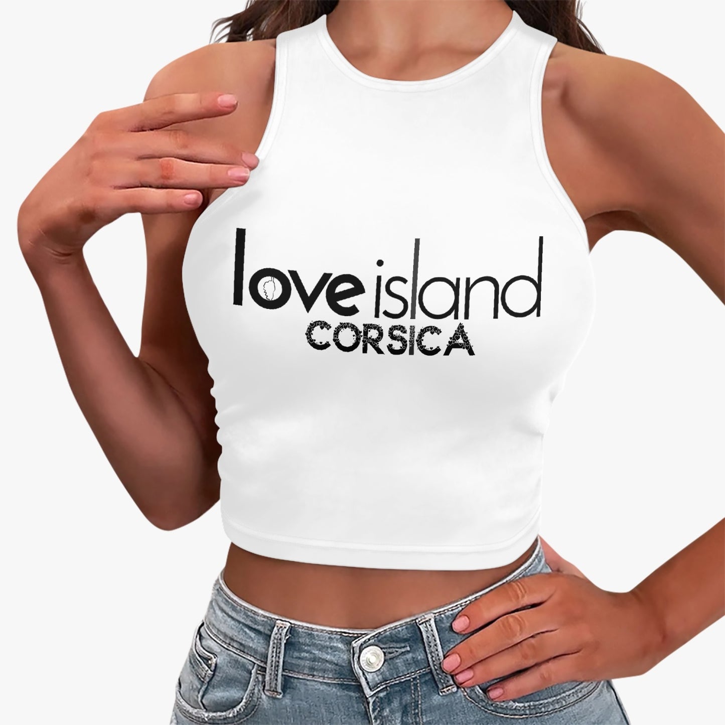 Crop-Top Blanc Love island Corsica