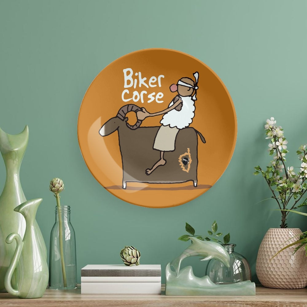 Assiettes déco porcelaine Biker Corses