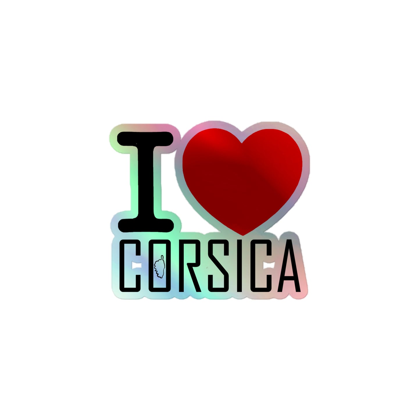 Autocollants holographiques I Love Corsica