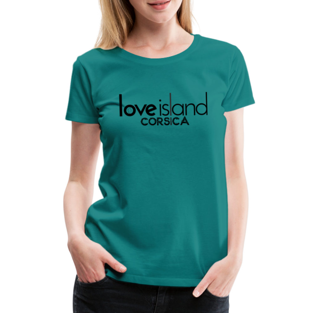 T-shirt Premium Femme Love Island Corsica - bleu diva