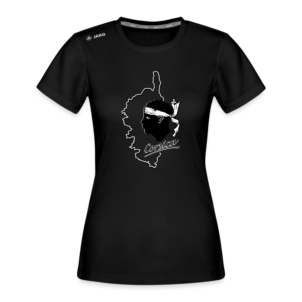 T-shirt Run 2.0 JAKO Femme Corse & Tête de Maure - noir