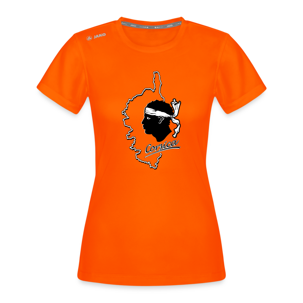 T-shirt Run 2.0 JAKO Femme Corse & Tête de Maure - orange néon