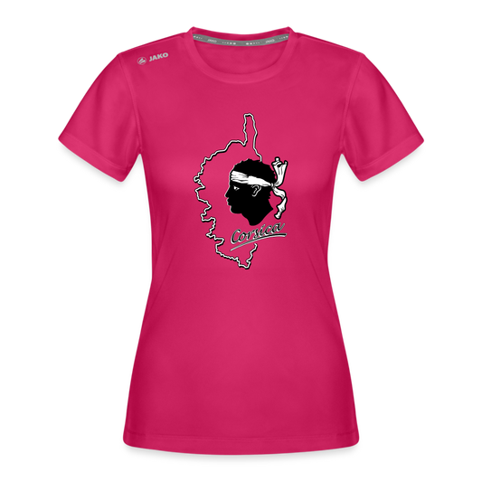 T-shirt Run 2.0 JAKO Femme Corse & Tête de Maure - rubis
