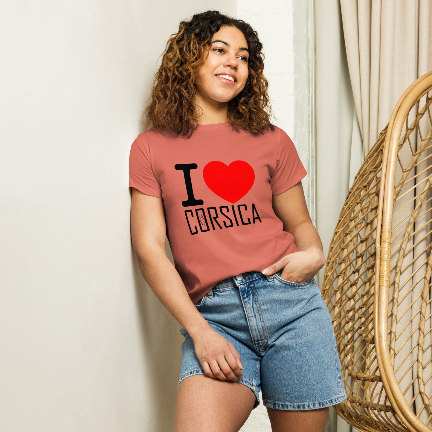 T-shirt taille haute I Love Corsica