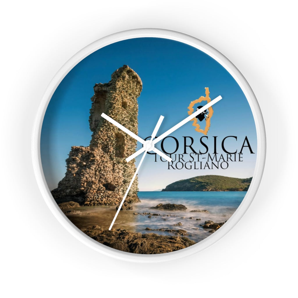 horloge Tour St-Marie Corsica - Ochju Ochju White / White / 10" Printify Home Decor horloge Tour St-Marie Corsica