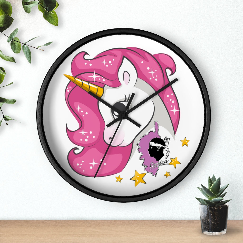 horloge murale Licorne Corse - Ochju Ochju Printify Home Decor horloge murale Licorne Corse