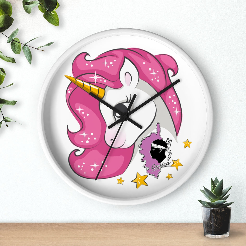 horloge murale Licorne Corse - Ochju Ochju Printify Home Decor horloge murale Licorne Corse