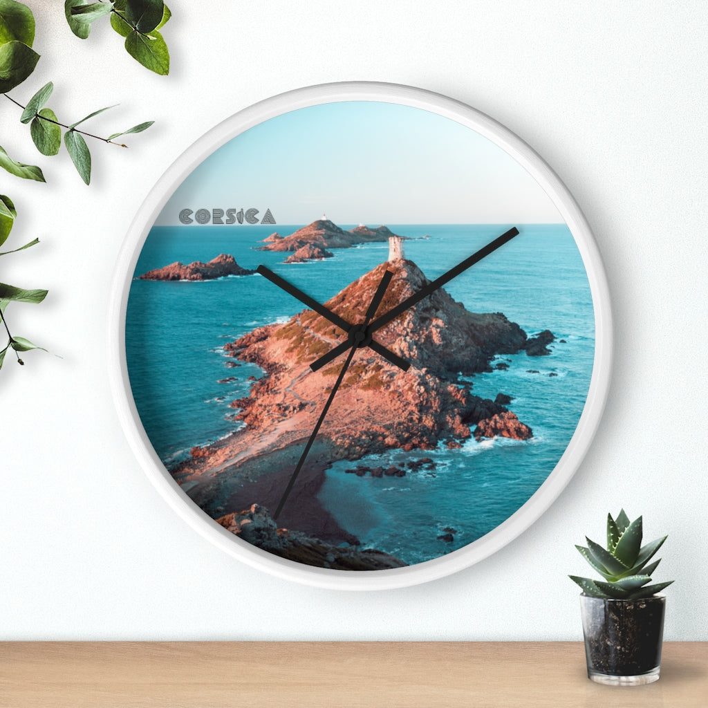 horloge murale Les Sanguinaires Corsica - Ochju Ochju Printify Home Decor horloge murale Les Sanguinaires Corsica