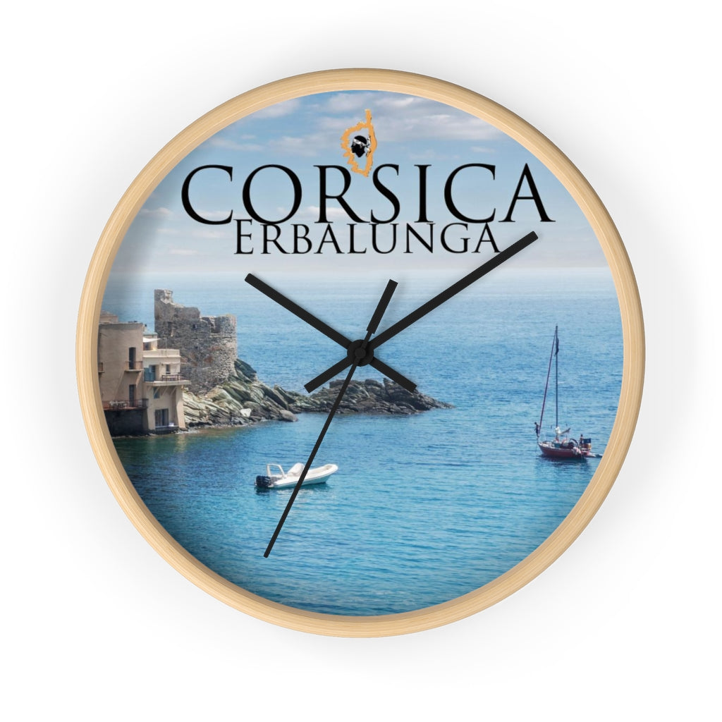 horloge Corsica Erbalunga - Ochju Ochju Wooden / Black / 10" Printify Home Decor horloge Corsica Erbalunga