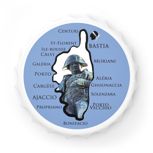 Magnet décapsuleur Napoléon & Villes de Corse - Ochju Ochju One size / White Printify Accessories Magnet décapsuleur Napoléon & Villes de Corse