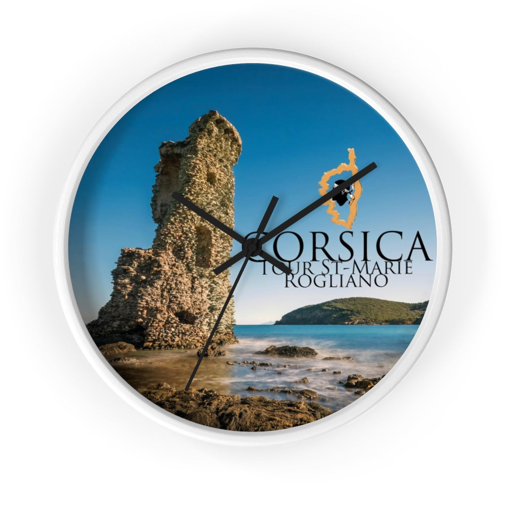 horloge Tour St-Marie Corsica - Ochju Ochju White / Black / 10" Printify Home Decor horloge Tour St-Marie Corsica