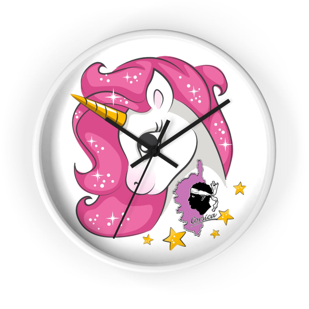 horloge murale Licorne Corse - Ochju Ochju White / Black / 10" Printify Home Decor horloge murale Licorne Corse