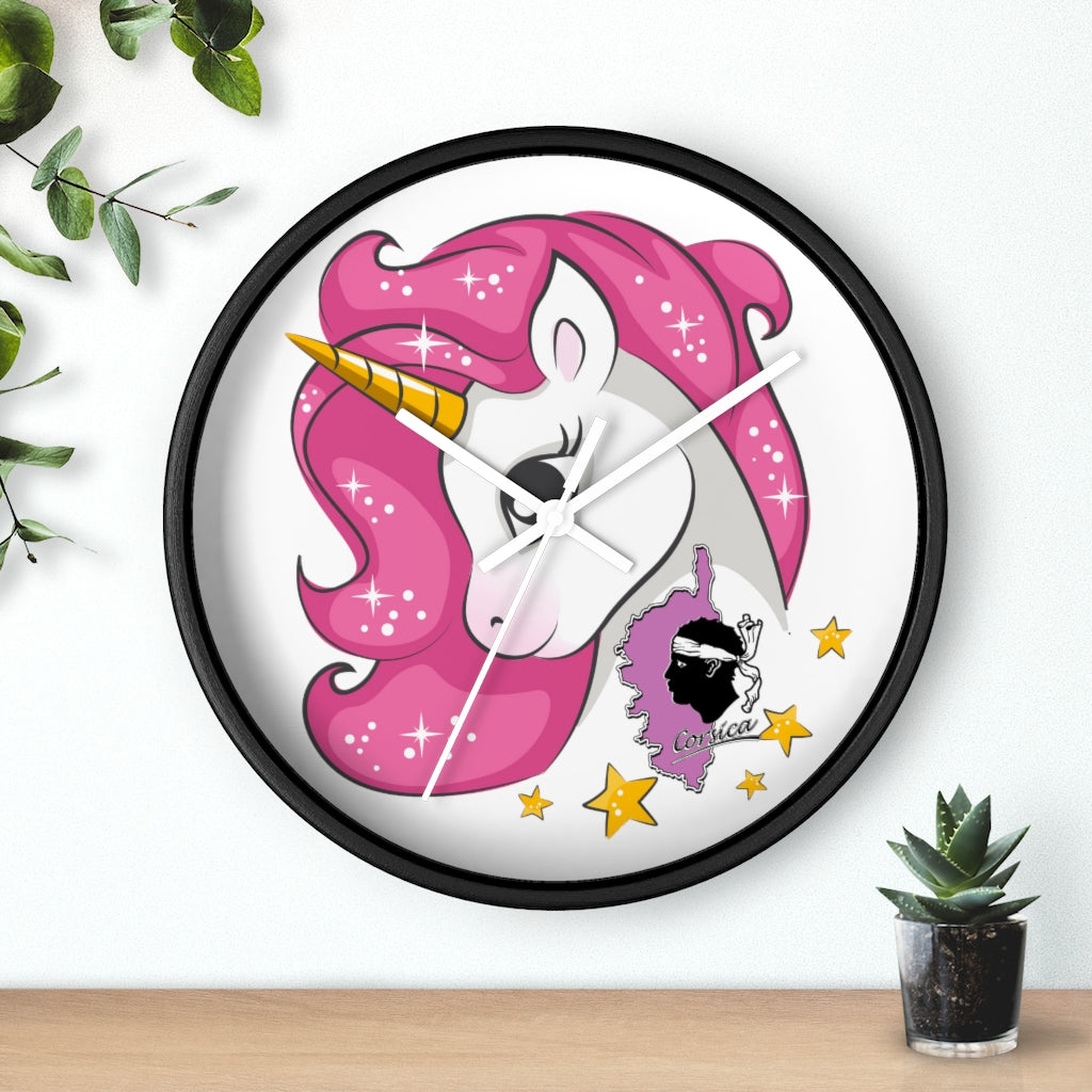 horloge murale Licorne Corse - Ochju Ochju Printify Home Decor horloge murale Licorne Corse