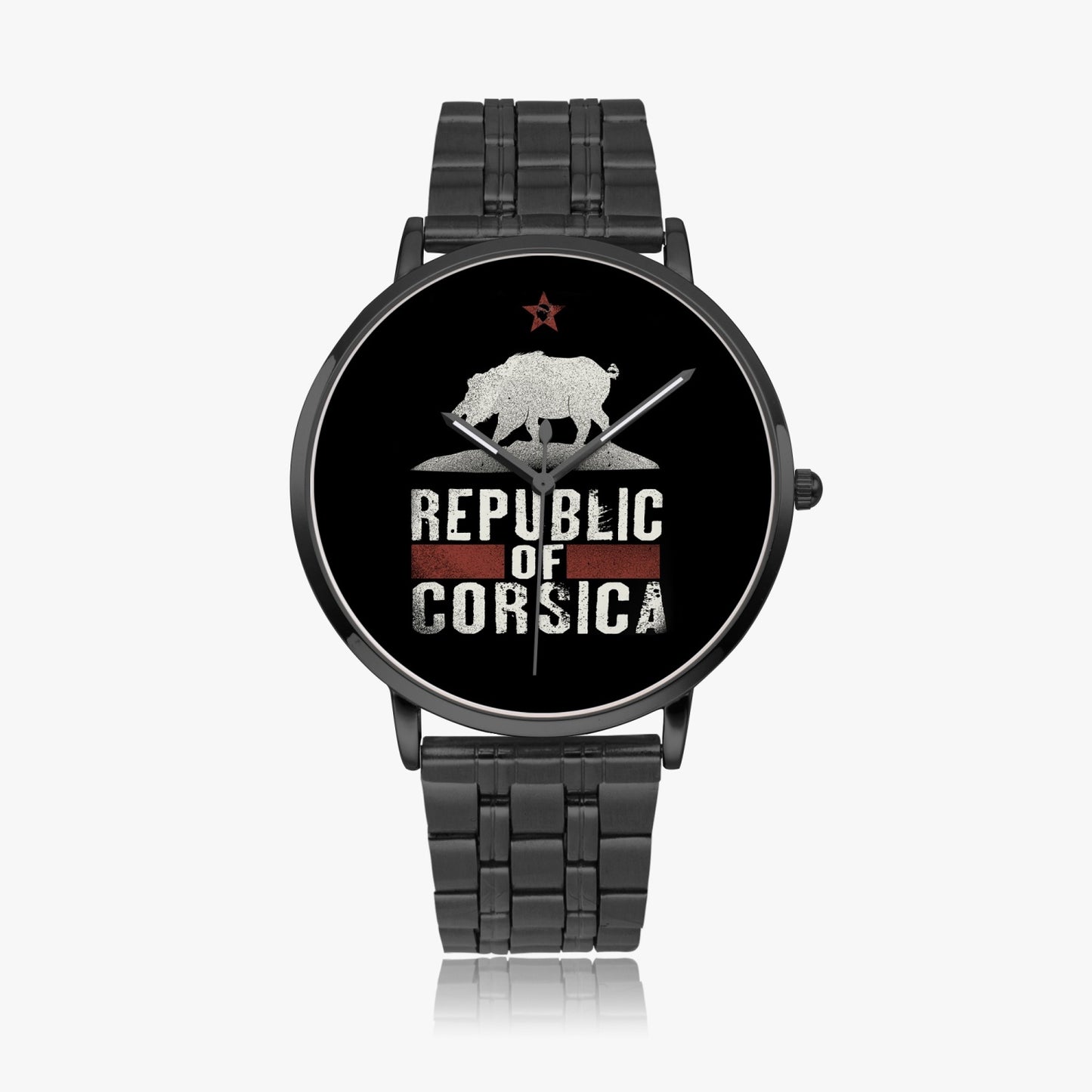 Montre à quartz avec bracelet en acier Republic of Corsica