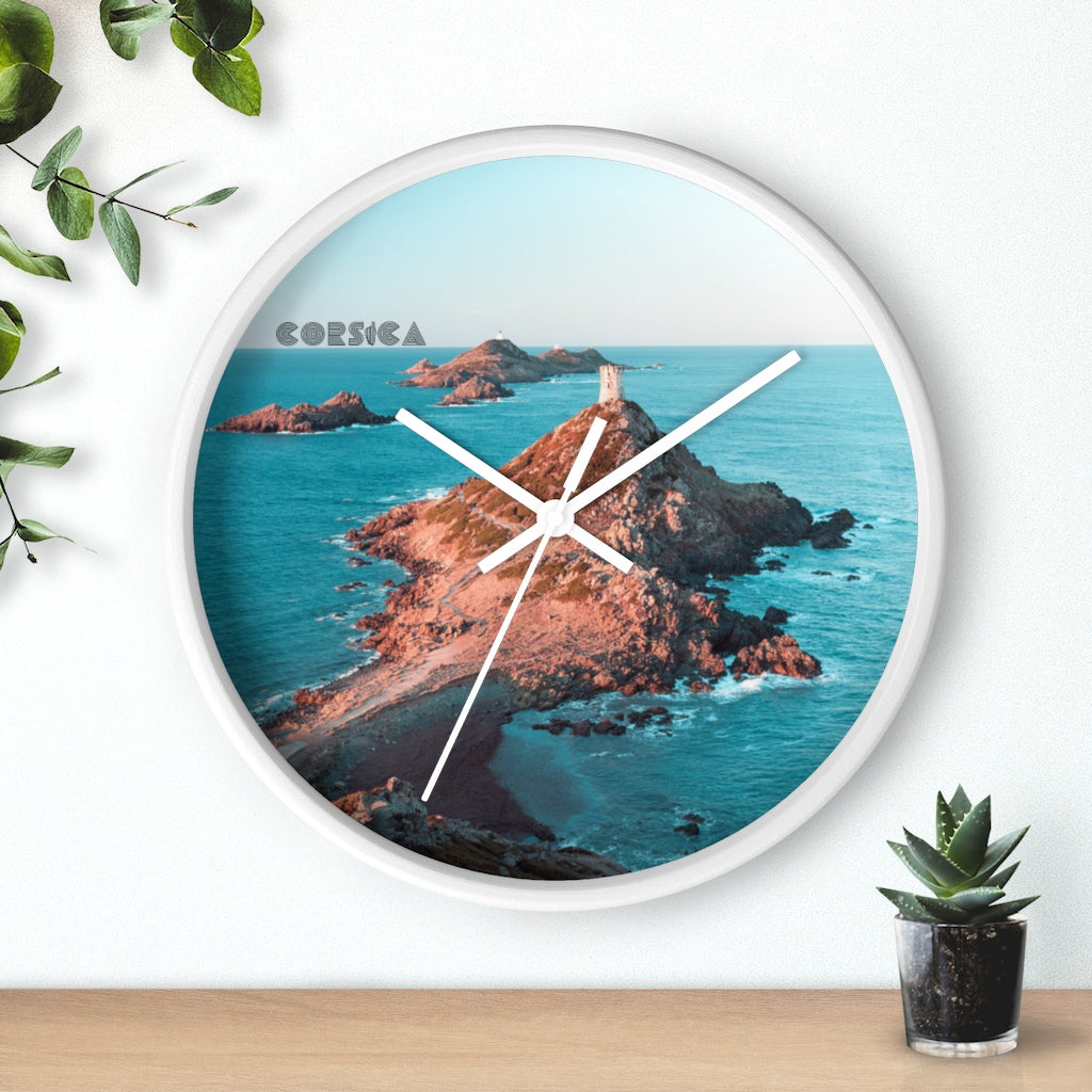 horloge murale Les Sanguinaires Corsica - Ochju Ochju Printify Home Decor horloge murale Les Sanguinaires Corsica