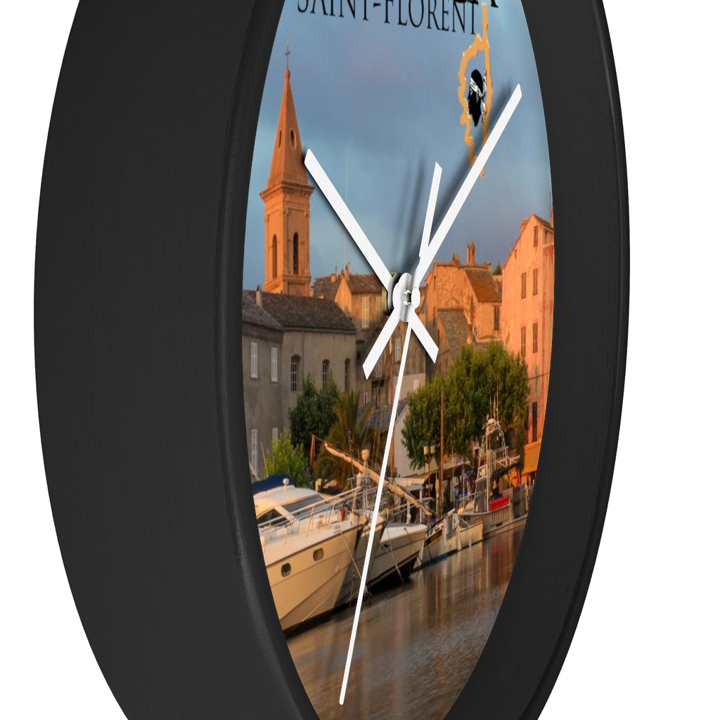 horloge murale St-Florent Corsica - Ochju Ochju Printify Home Decor horloge murale St-Florent Corsica