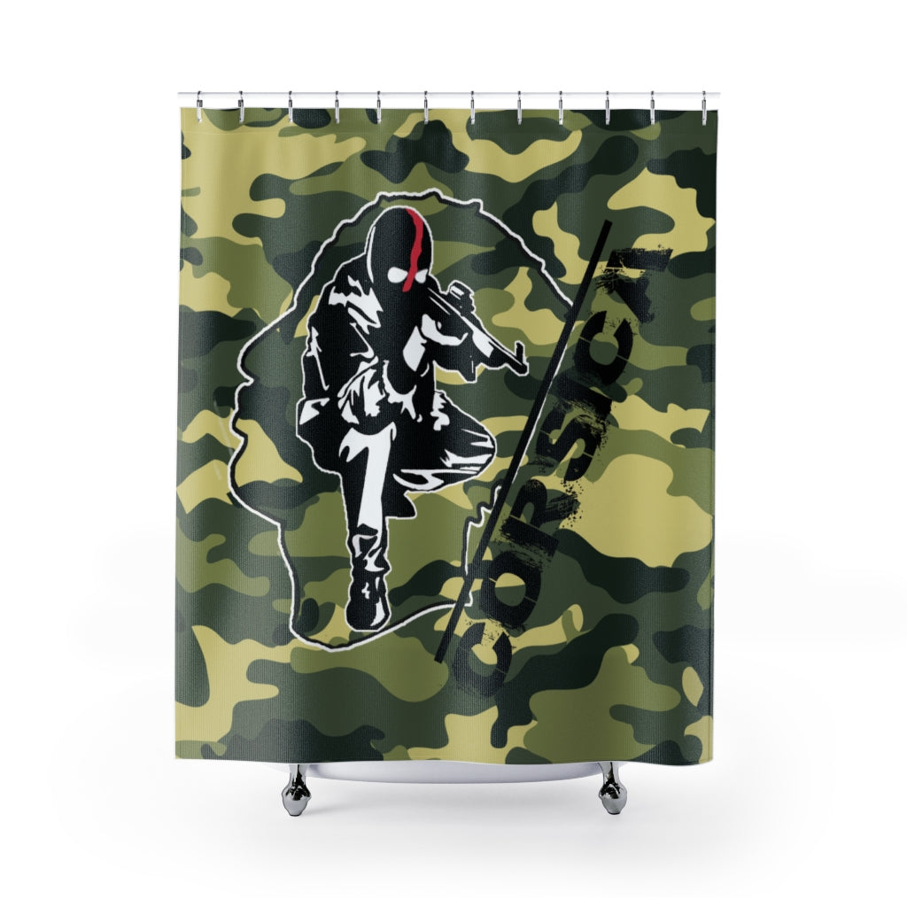 Rideau de Douche Ribellu Camouflage - Ochju Ochju 180 × 190 CM Printify Home Decor Rideau de Douche Ribellu Camouflage