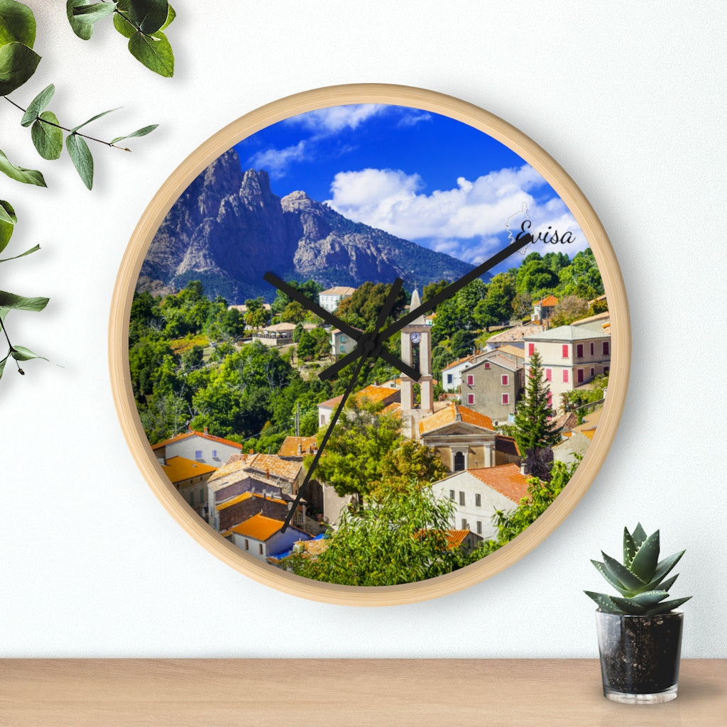 horloge murale Evisa Corsica - Ochju Ochju Printify Home Decor horloge murale Evisa Corsica