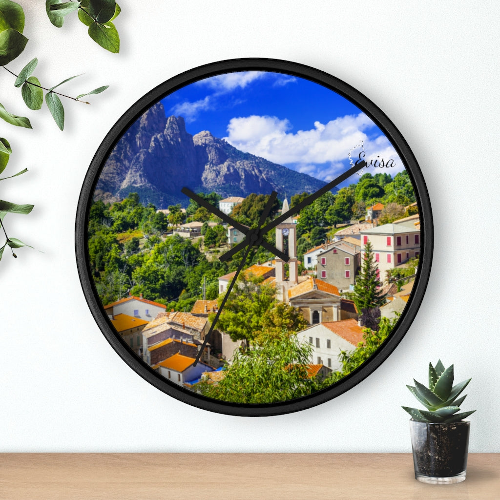 horloge murale Evisa Corsica - Ochju Ochju Printify Home Decor horloge murale Evisa Corsica