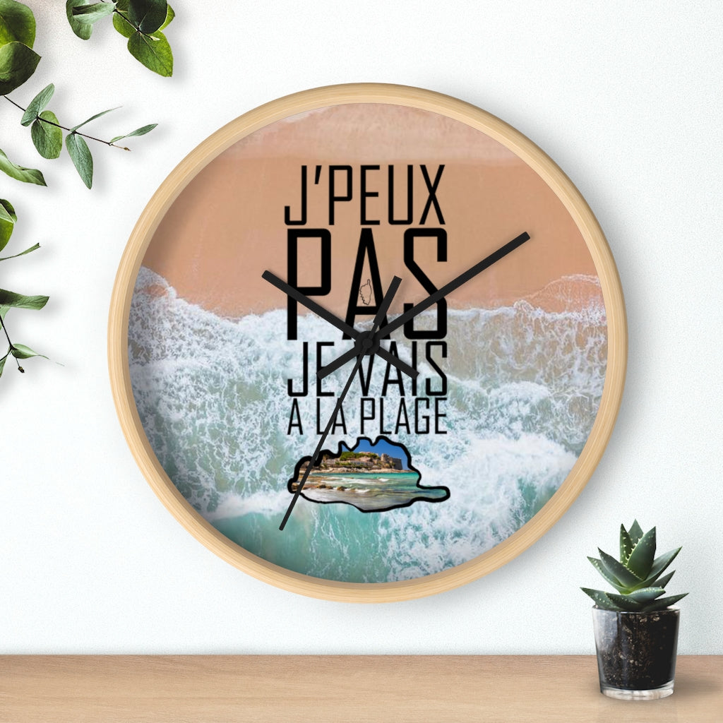 horloge Je Vais à la Plage - Ochju Ochju Printify Home Decor horloge Je Vais à la Plage