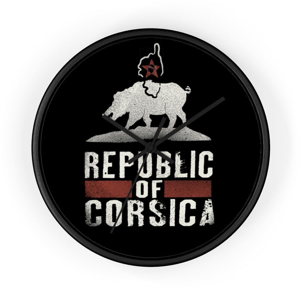 horloge Republic of Corsica - Ochju Ochju Black / Black / 10" Printify Home Decor horloge Republic of Corsica