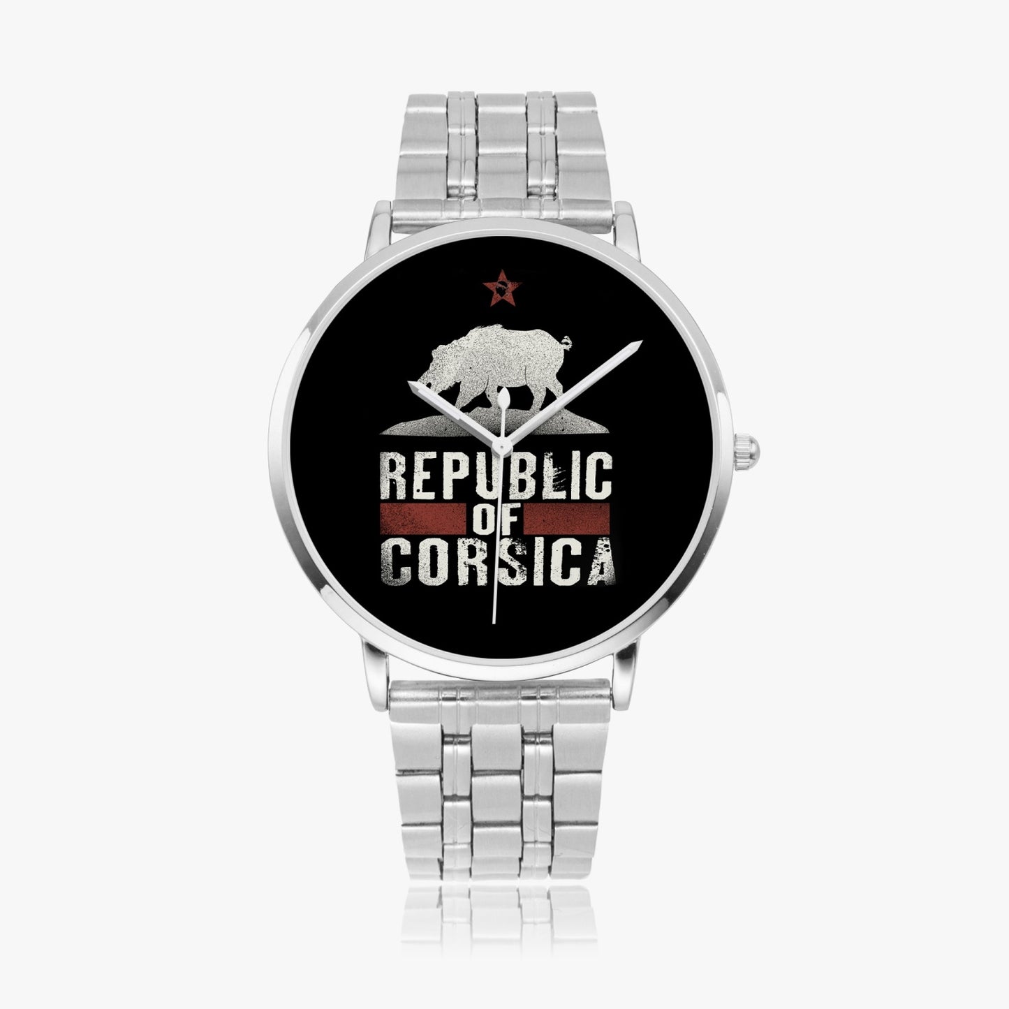 Montre à quartz avec bracelet en acier Republic of Corsica