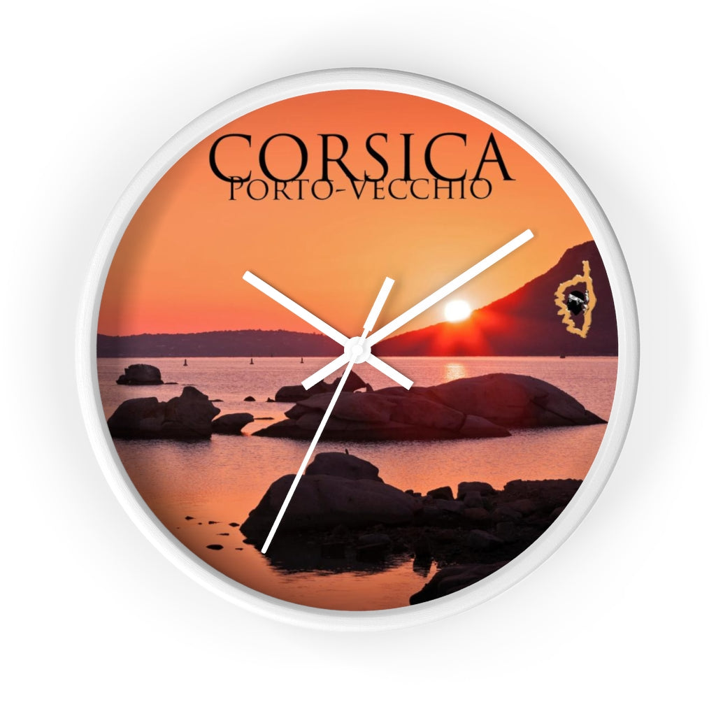 horloge Porto-Vecchio Corsica - Ochju Ochju White / White / 10" Printify Home Decor horloge Porto-Vecchio Corsica