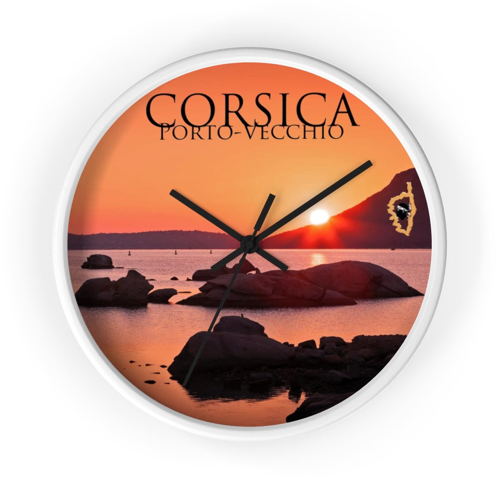 horloge Porto-Vecchio Corsica - Ochju Ochju White / Black / 10" Printify Home Decor horloge Porto-Vecchio Corsica