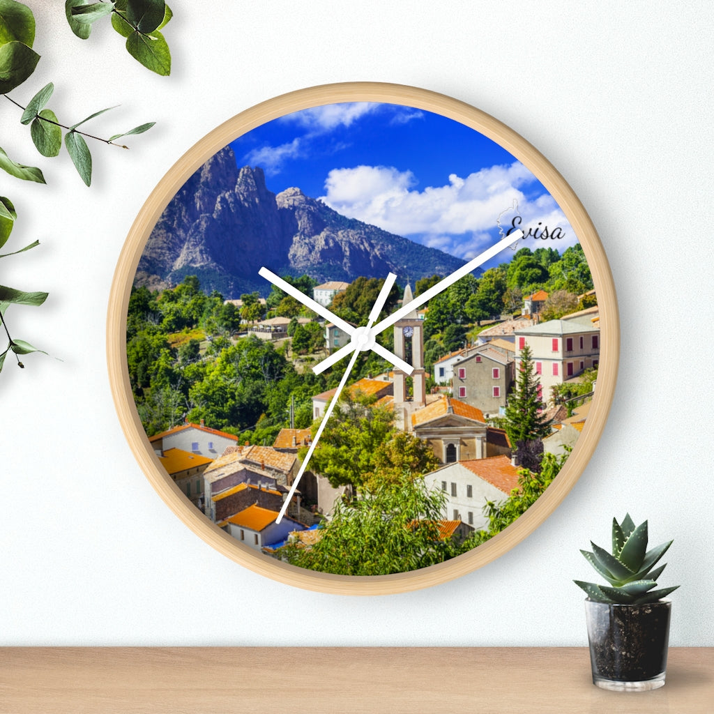 horloge murale Evisa Corsica - Ochju Ochju Printify Home Decor horloge murale Evisa Corsica