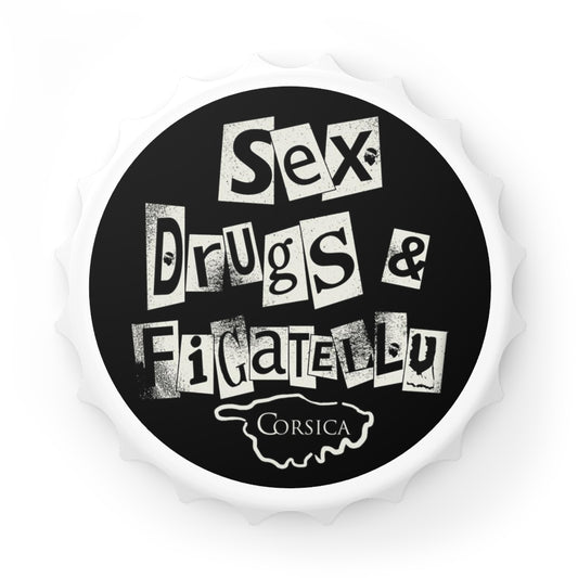 Magnet décapsuleur Sex Drugs & Figatellu - Ochju Ochju One size / White Printify Accessories Magnet décapsuleur Sex Drugs & Figatellu