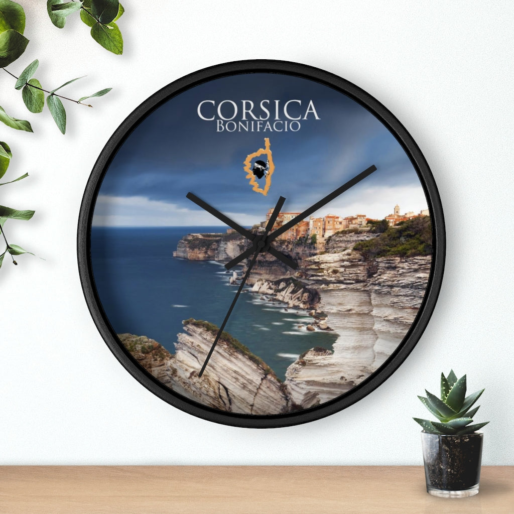 horloge murale Bonifacio Corsica - Ochju Ochju Printify Home Decor horloge murale Bonifacio Corsica