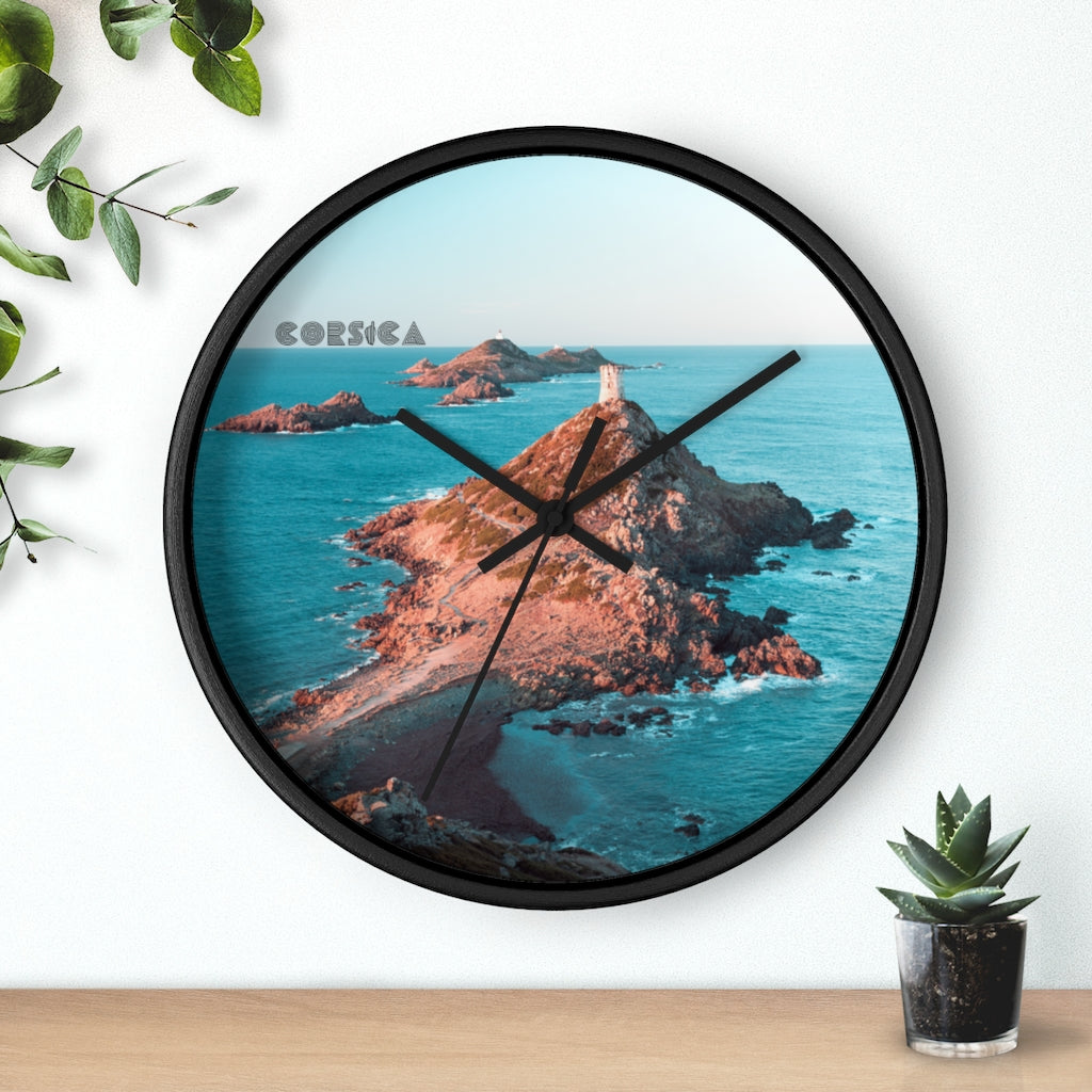 horloge murale Les Sanguinaires Corsica - Ochju Ochju Printify Home Decor horloge murale Les Sanguinaires Corsica