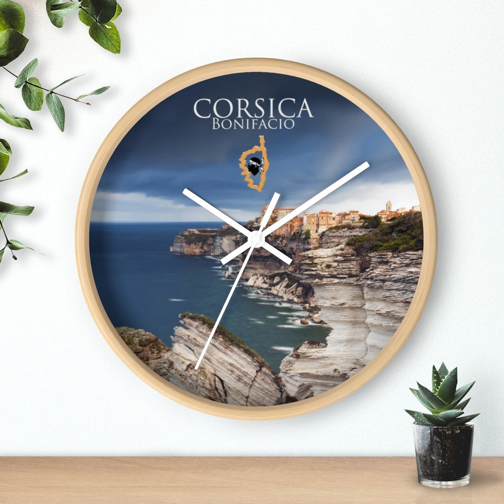 horloge murale Bonifacio Corsica - Ochju Ochju Printify Home Decor horloge murale Bonifacio Corsica