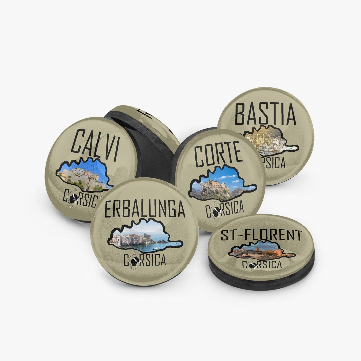 Lot de 6 Magnets Villes de Corse