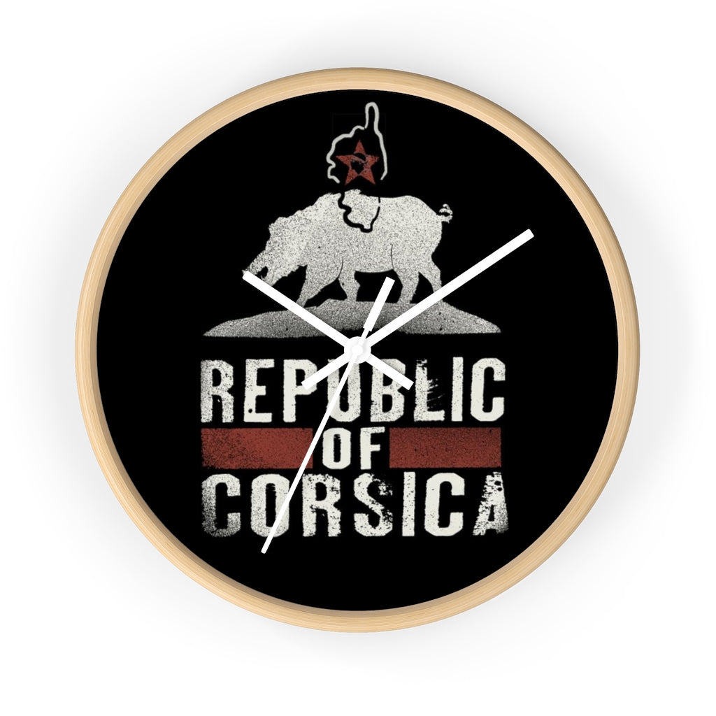 horloge Republic of Corsica - Ochju Ochju Wooden / White / 10" Printify Home Decor horloge Republic of Corsica