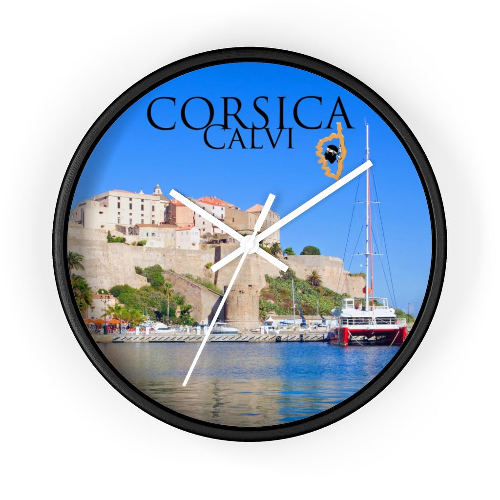 horloge Corsica Calvi - Ochju Ochju Black / White / 10" Printify Home Decor horloge Corsica Calvi